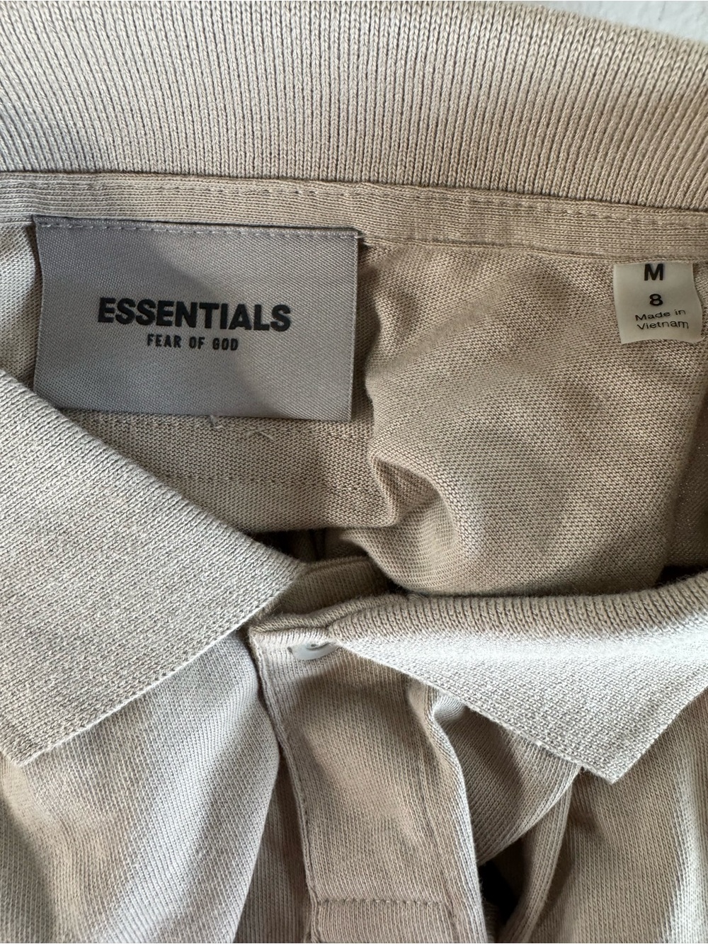 Essentials Beige Knit Polo
